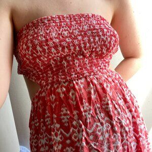 Pink boho maxi dress